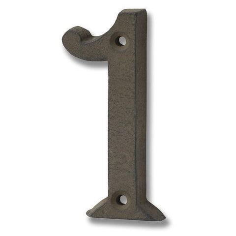 Vintage Cast Iron Number Rustic Numeral Door Brown