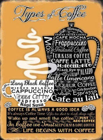 Chic Coffee Metal Sign Wall Plaque Picture Kitchen Cafe Diner Gift