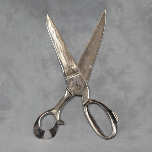 Large Polished Silver Aluminium Wall Scissors Decorative Wall Art Decor 76cm