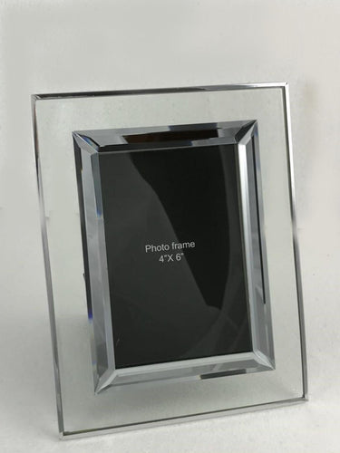 Freestanding Clear Glass & Mirrored Photo Picture Frame 4