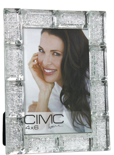 Silver Sparkle Crushed Glass Picture Photo Frame 4x6in Portrait Landscape Gift