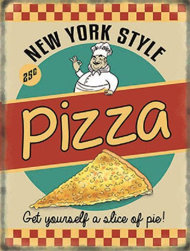 Retro Metal Sign Wall Plaque American New York Pizza Kitchen Cafe Art Picture