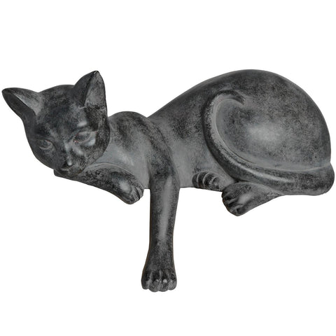 Dreaming Lying Black Cat Kitten Feline Ornament Figure Statue Gift Good Luck