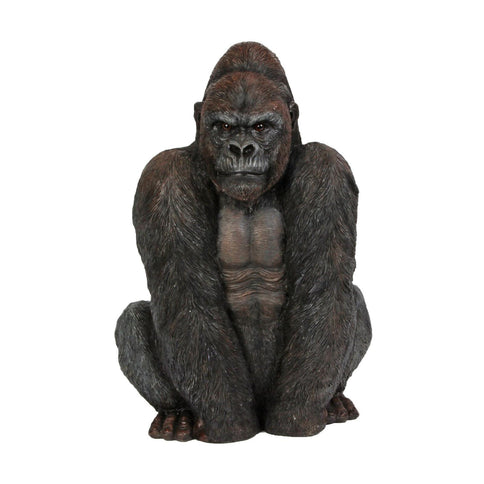 Handpainted Gorilla Monkey Ape Ornament Statue Figurine Resin Black 46cm Decor