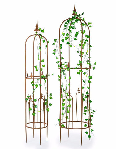 Pair of High Garden Climbing Plant Rose Support Obelisk Trellis Frame Metal