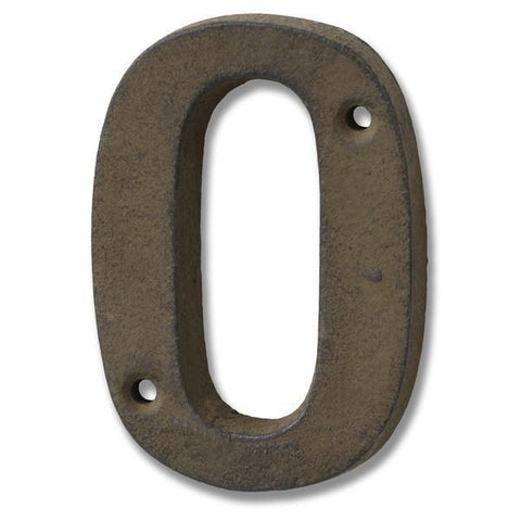 Vintage Cast Iron Number Rustic Numeral Door Brown