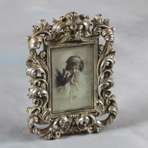 Ornate Antique Silver Baroque Style Photo Picture Frame Gift 4"x6"  Portrait