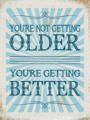 Vintage Style Metal Wall Sign Plaque Inspirational Not Older Better 15x20cm