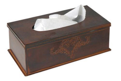 Vintage French Antique Style Black Metal Tissue Box Storage Holder Gift