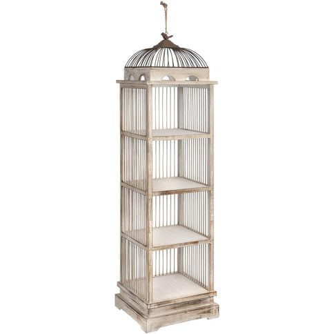 Antique White Ornamental Bird Cage Wedding Decor Hanging or Freestanding 134cm