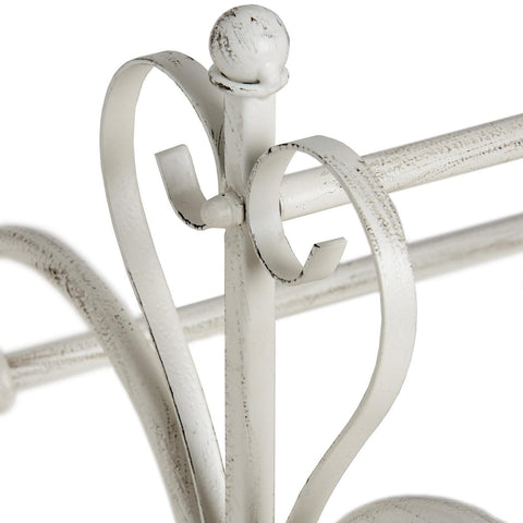 Freestanding Towel Rail Rack Ivory Iron Shabby Chic Style Distressed