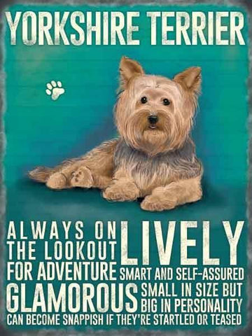 Metal Wall Sign Plaque Yorkie Yorkshire Terrier Dog Christmas Gift Pet Kitchen