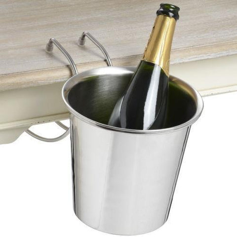 SAVE 25%!! Table Hung Silver Chrome Champagne Bucket Wine Cooler Chiller Holder