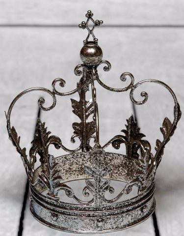 King Queen Silver Crown Ornament Centrepiece Home Wedding Decoration 30x20cm