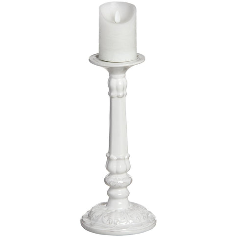 Shabby Chic Style White Candlestick Candle Holder Table Decoration 33cm