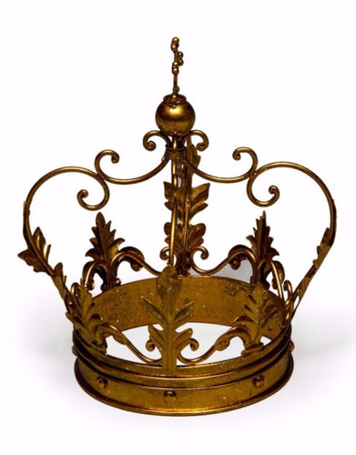 King Queen Gold Iron Crown Ornament Centrepiece Home Wedding Decoration  30x20cm