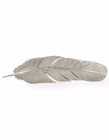 Large Silver Feather Wall Decor Hanging Art