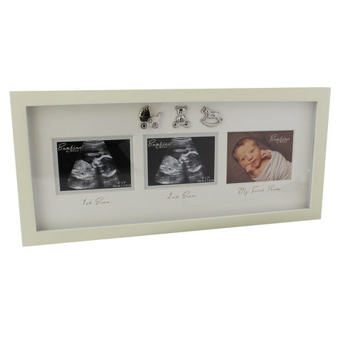 Scan and 1st Photo Baby Triple Photograph Frame Pregnancy New Mum Gift