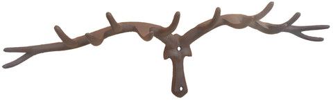 Cast Iron Stag Antler Hanging Hooks Hat Coat Rack Wall Hanger Decor 63cm