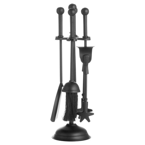 Black Companion Set 5 Piece Fire Tool Vintage Style Fireside Place Ball Top 40cm