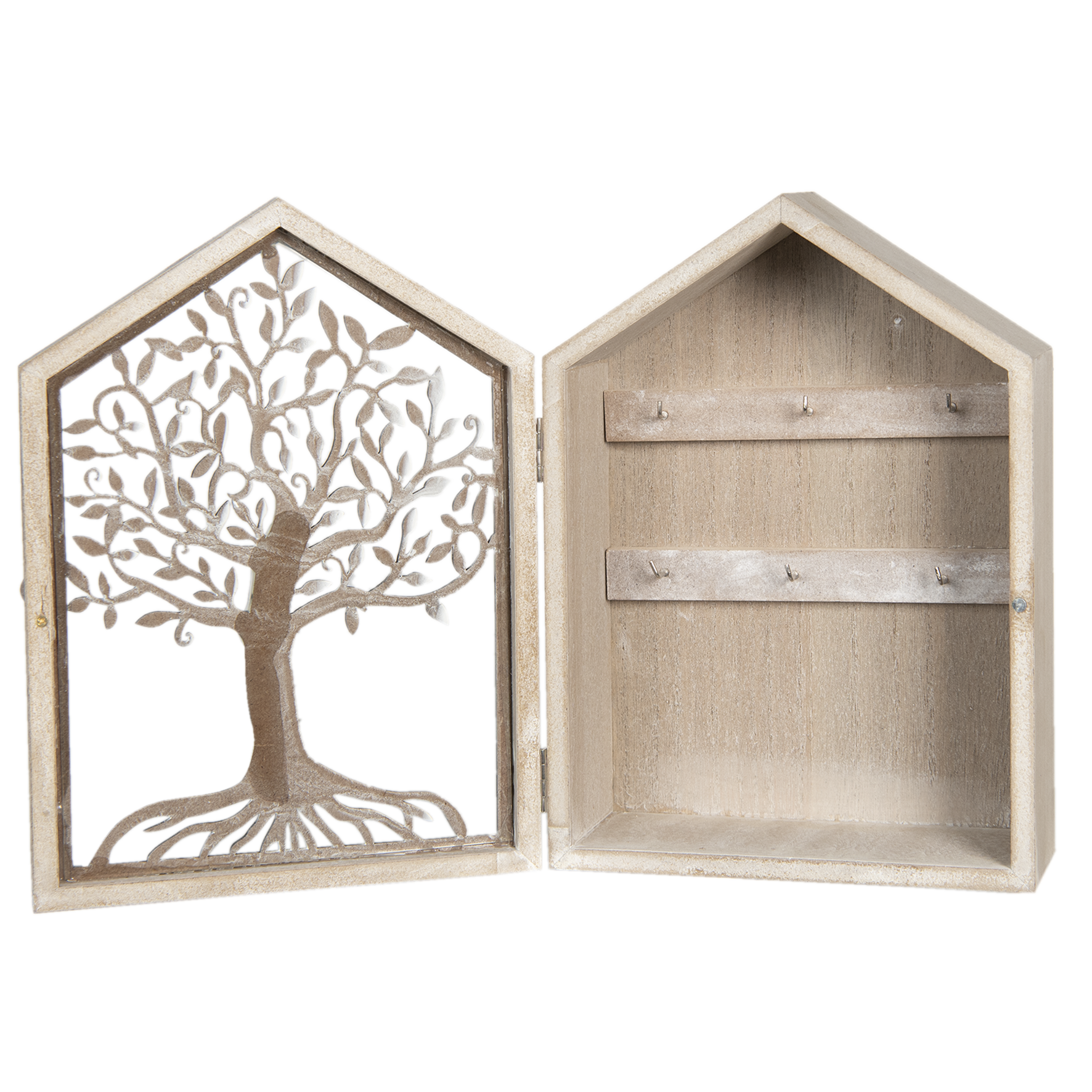 Wooden Key Holder Box Tree of Life Cabinet Storage Wall Mounted Freest ...