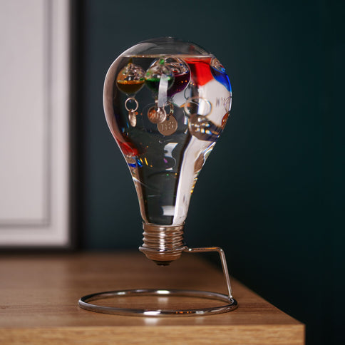 Glass Galileo Thermometer Light Bulb Ornament Coloured Bulbs Temperature 12.5cm