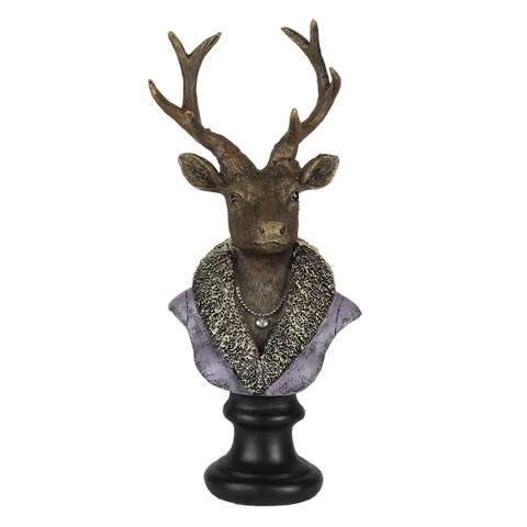 Reindeer Stag Figurine Bust Dapper Dressed Retro Ornament Statue Steampunk 23cm