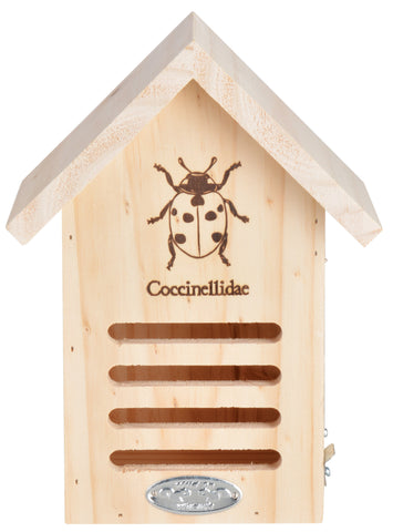 Wooden Ladybird Coccinellidae House Lodge Box with Slots 100% FSC Pinewood 