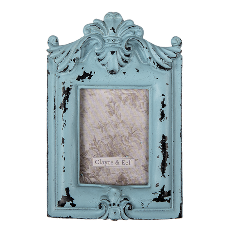 Photo Picture Frame Blue Distressed Shabby Chic Style 3