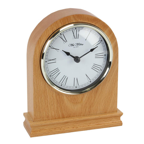 Modern Contemporary Design Arch Shape Oak Effect Wood Mantel Desk Clock 17cm