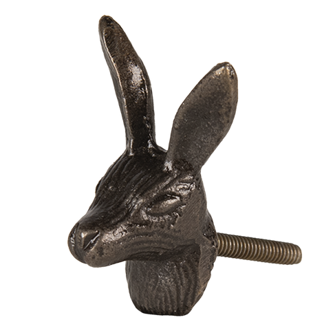 Bronze Effect Brown Rabbit Head Metal Drawer Draw Knob Handle