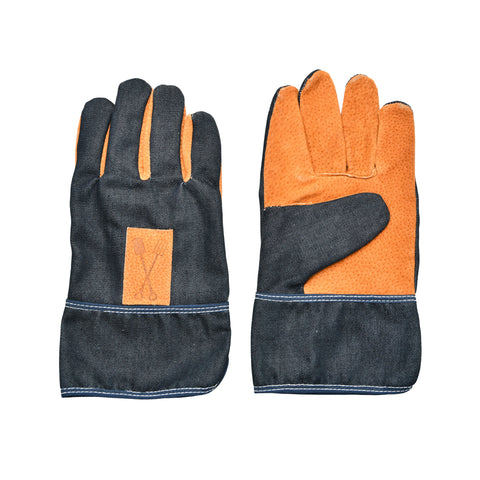 Gardening Pruning DIY Gloves Denim with Faux Leather Garden Work Unisex