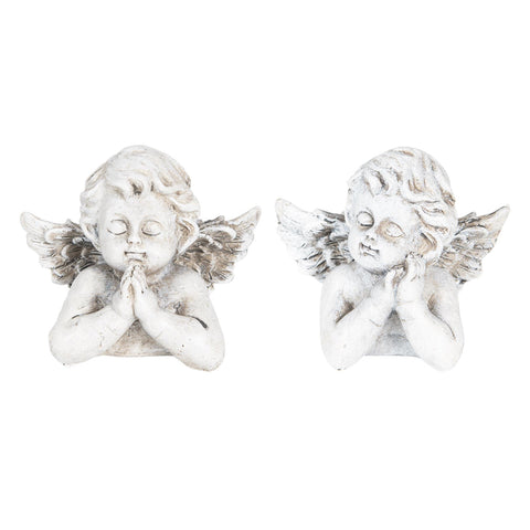 Small Pair of Baby Cherub Angel Ornaments Figurine Statue Memorial Shelf Sitter