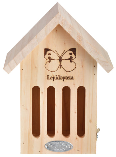 Butterfly Hibernating House Conservation Nest Slotted FSC Wood Hotel Box 23cm