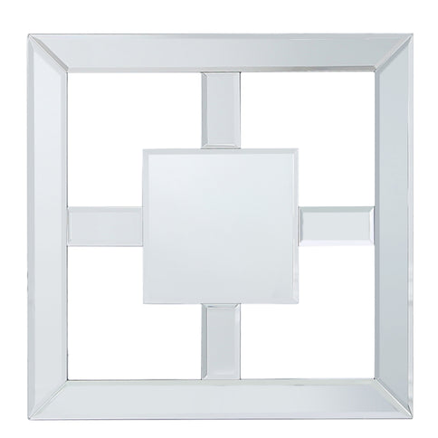 Square Mirrored Wall Art Mirror Glass Bevelled Art Decor 40 x 40cm