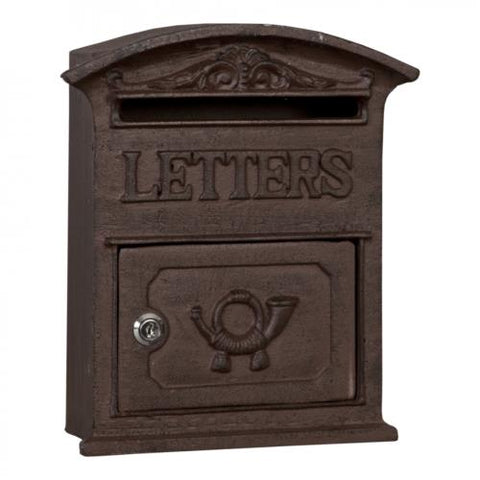 Vintage Style Outdoor Lockable Wall Mounted Letter Post Mail Box Brown