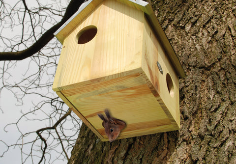 Squirrel House Nest Box Pine Wood Outdoor Wildlife Shelter Tree Zinc Roof Drey