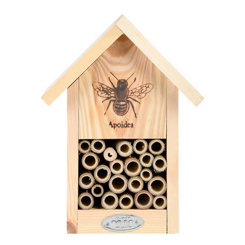 Bee and Bug Hotel House Bamboo Silhouette Design 100% FSC-Certified Wood