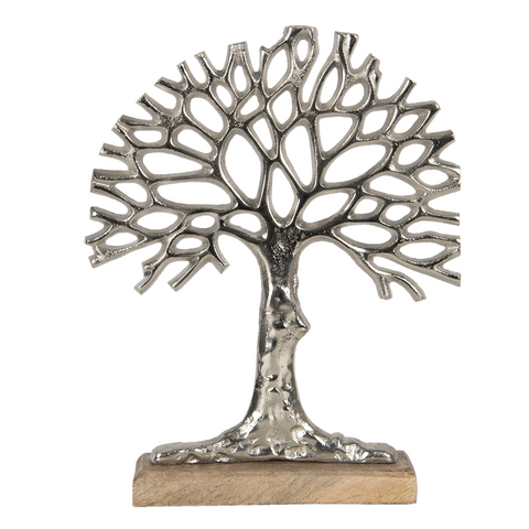 Tree of Life Coral Ornament Silver Wiccan Celtic Pagan Sculpture World Tree 35cm