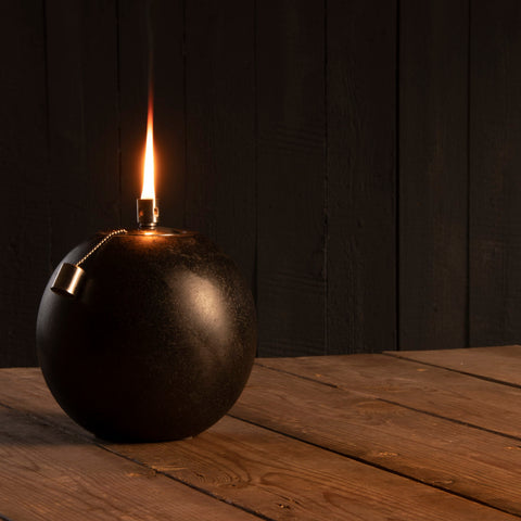 Sphere Oil Lamp Garden Torch Light Candle Terrazzo Terrace Decorative Ball 19cm