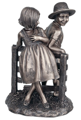 Girl Boy First Love Friends Friendship Figurine Ornament Statue Bronze 22cm