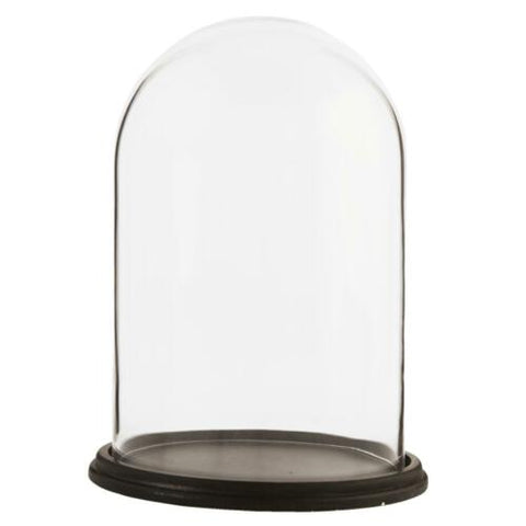 Glass Display Cloche Bell Jar Dome Flower Preservation Vase Wooden Base 31cm