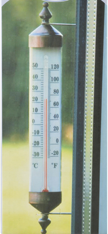 Wall Window Thermometer Steel Indoor Outdoor Garden 25cm Decor Temperature 