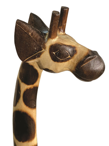 Hand Carved Painted Wooden Giraffe Sculpture Ornament Statue 100cm