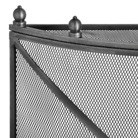 Steel Black Mesh Fire Screen Guard Fireguard Spark Protector Fireplace