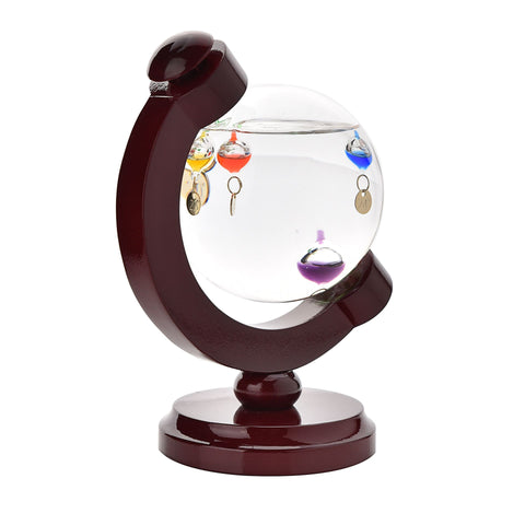 Globe Glass Galileo Thermometer Freestanding Coloured Bulbs Temperature Weather 