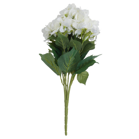 Large Head Faux Silk White Hydrangea Individual Artificial Luxury Flower 54cm