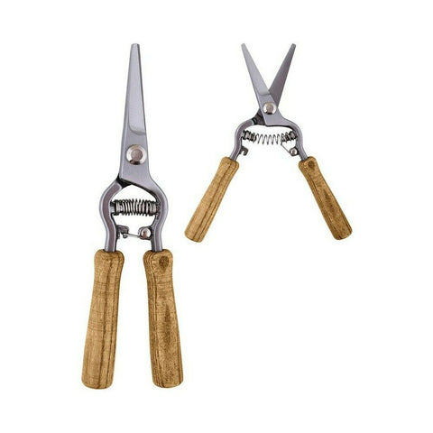 Flower Plant Pruning Snips Garden Scissors Carbon Steel Ash Wood Handles Boxed