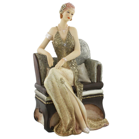 1920's Art Deco Broadway Belles Lady Figurine Ornament Collectible Valerie 25cm
