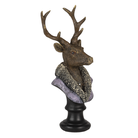 Reindeer Stag Figurine Bust Dapper Dressed Retro Ornament Statue Steampunk 23cm